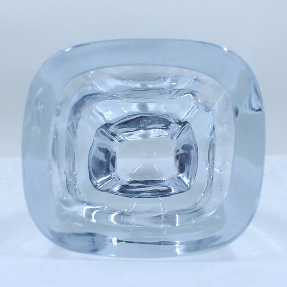 Small Heavy Glass or Crystal Vase with Etched Mushroom - Picture 3 of 12